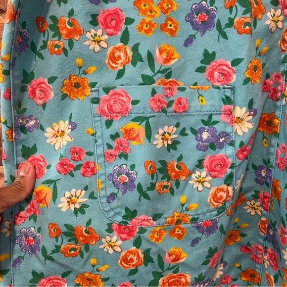 No Excuses Floral Denim Overall Dress Size Medium - Picture 4 of 7